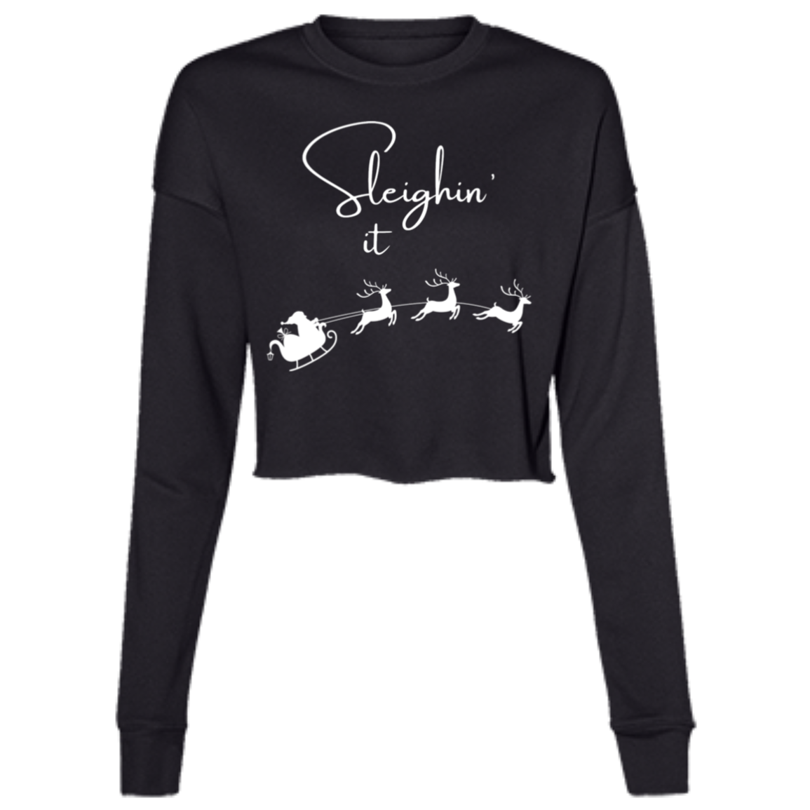 Sleighin' it Cropped Fleece Crew