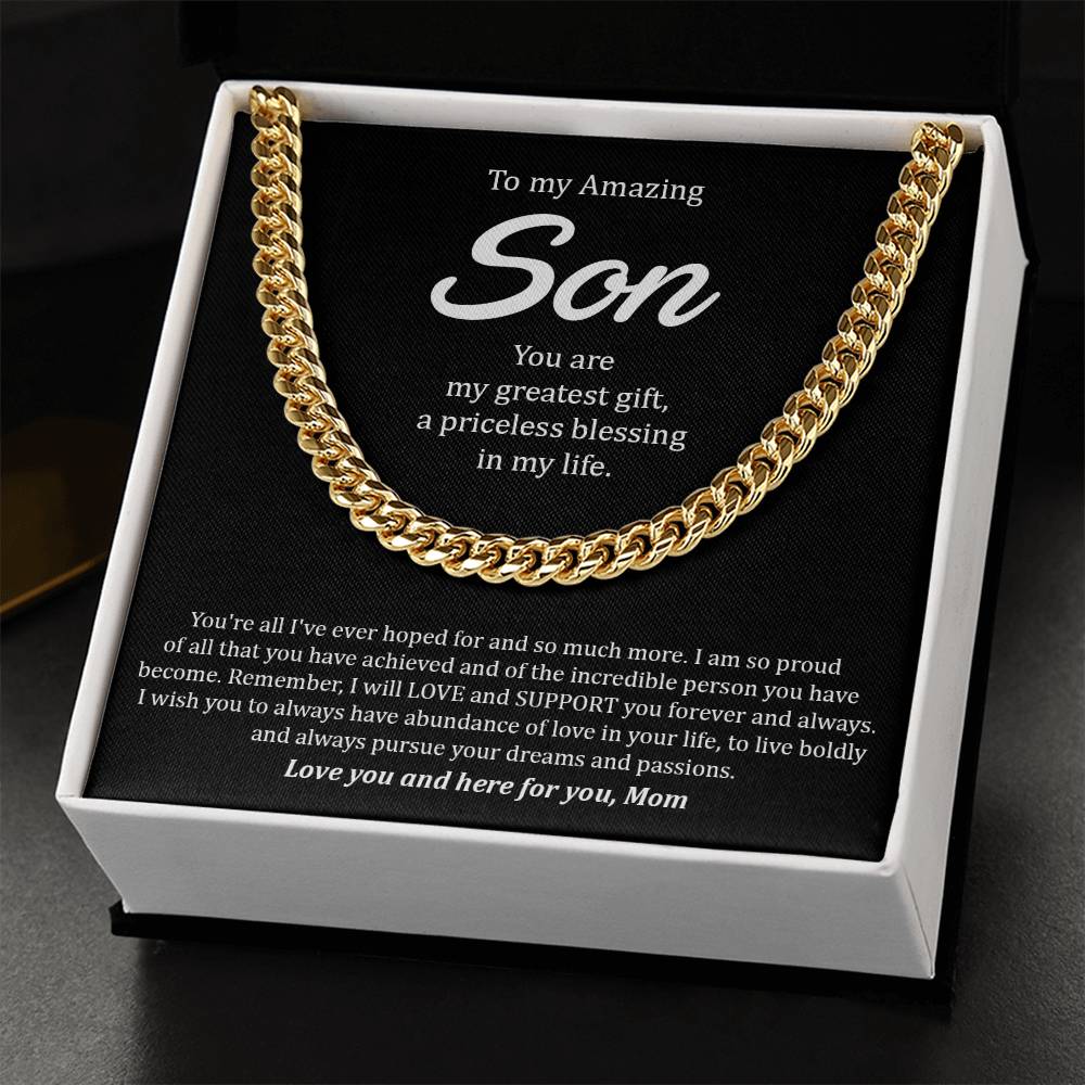 To My Amazing Son | You Are My Greatest Gift - Cuban Link Chain