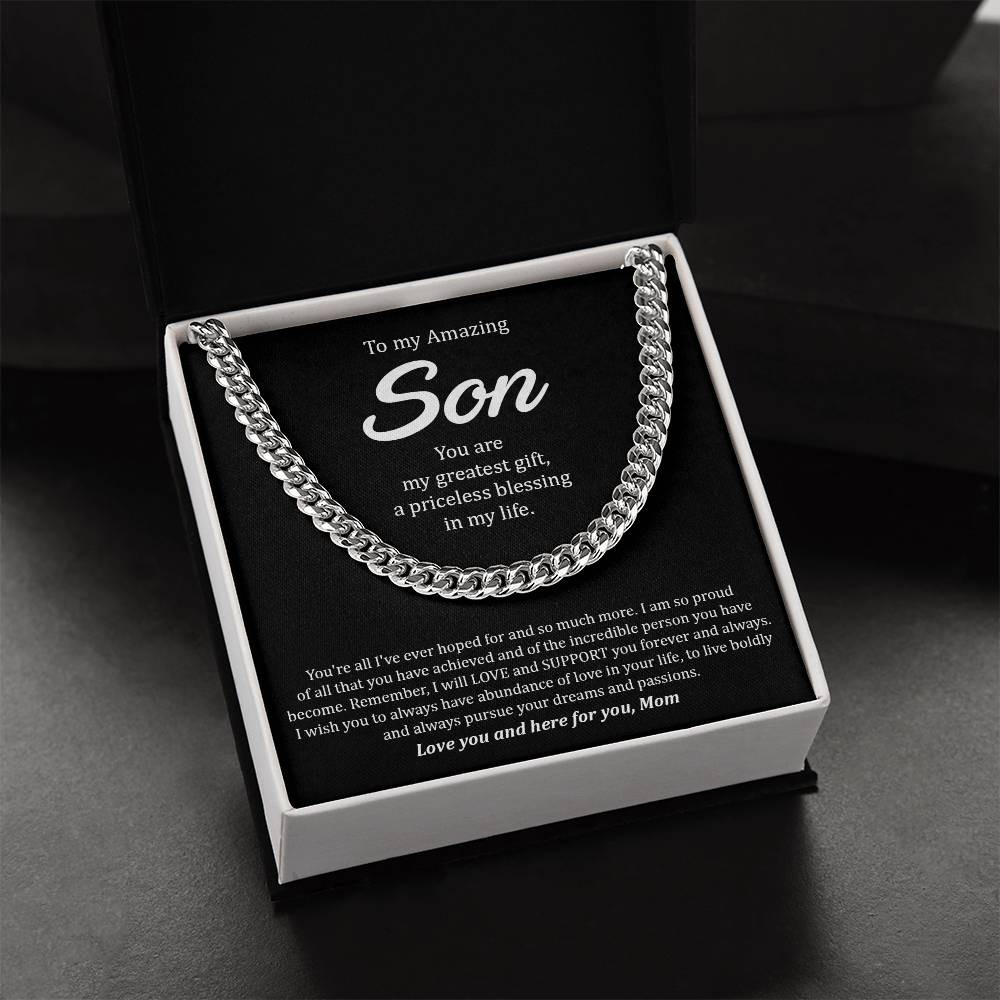 To My Amazing Son | You Are My Greatest Gift - Cuban Link Chain