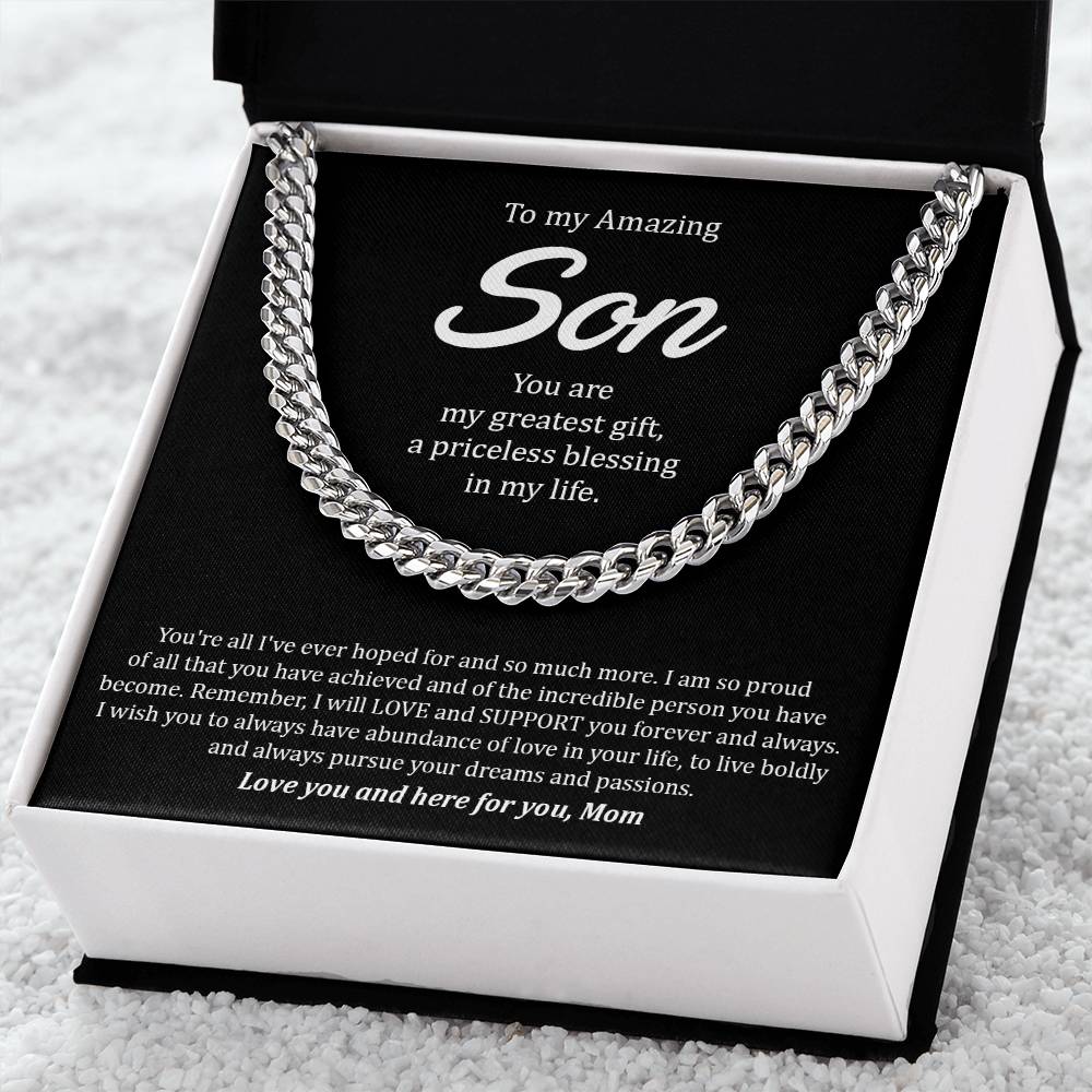 To My Amazing Son | You Are My Greatest Gift - Cuban Link Chain