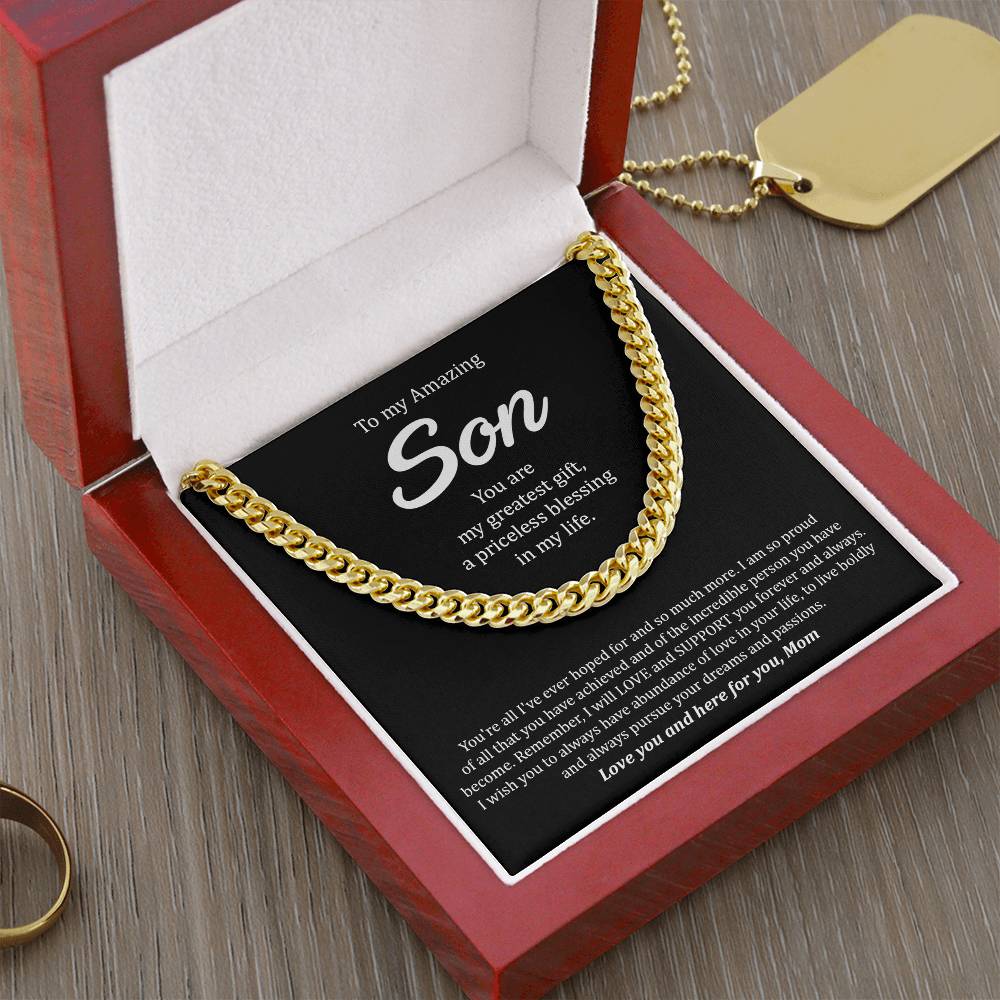 To My Amazing Son | You Are My Greatest Gift - Cuban Link Chain