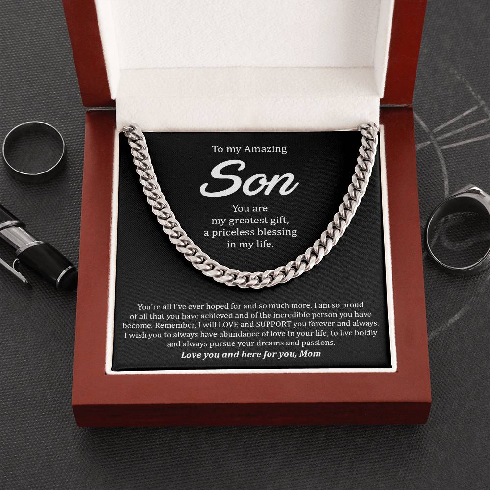 To My Amazing Son | You Are My Greatest Gift - Cuban Link Chain