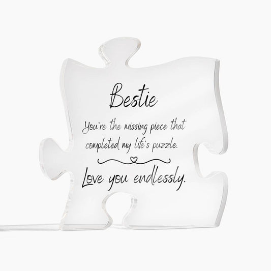 Cherished Friendship Puzzle Plaque - Acrylic Desk Decoration for Best Friends - Gifts for Women, Sisters, BFFs - Christmas, Birthday, Graduation, Mother's Day!